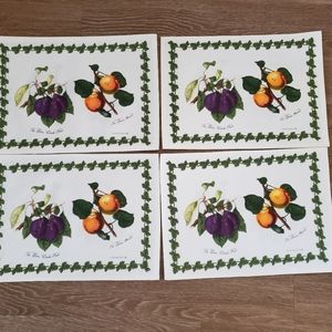 Set of 4 Portmeirion Plum & apricot cloth placemat